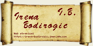 Irena Bodirogić vizit kartica